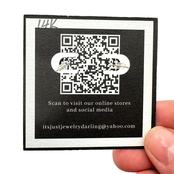 Womens Earrings 14K Yellow Gold Seed Pearl One Inch Hoop Pierced Gift Idea - Picture 5 of 5